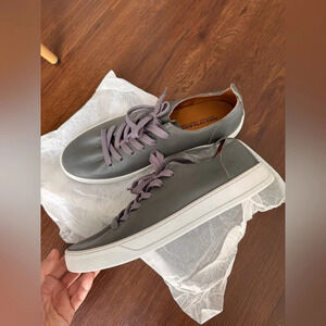 RRP$298 Saks Fifth Avenue Low-Top Leather Sneakers US9